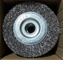 Crimped wire wheel with bore