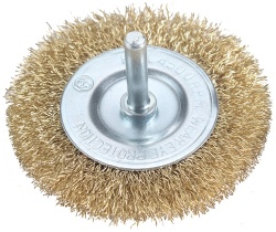 Crimped wire wheel with stem